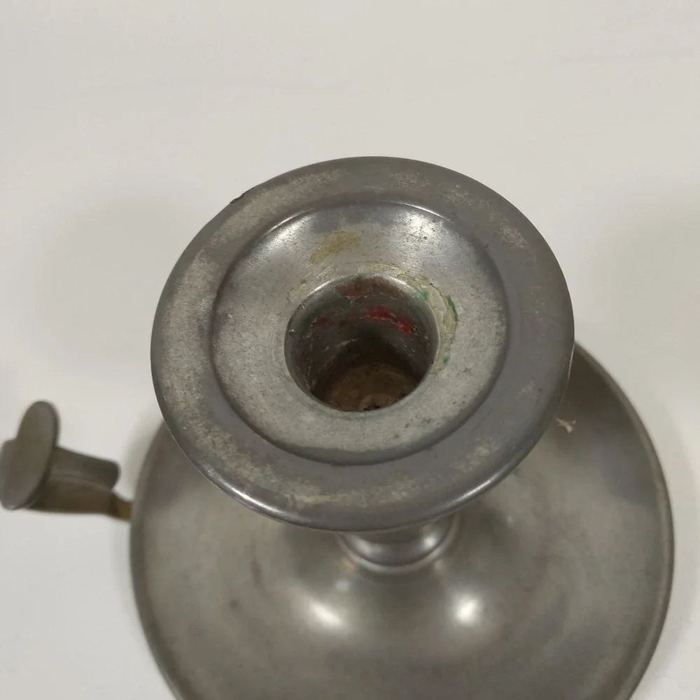Vintage Woodbury‎ Pewterers Pewter Finger Loop Chamber Stick Candle Holder 4